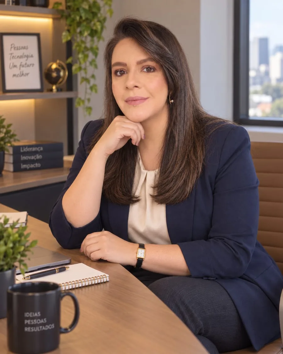 Mônica Villani em seu escritório